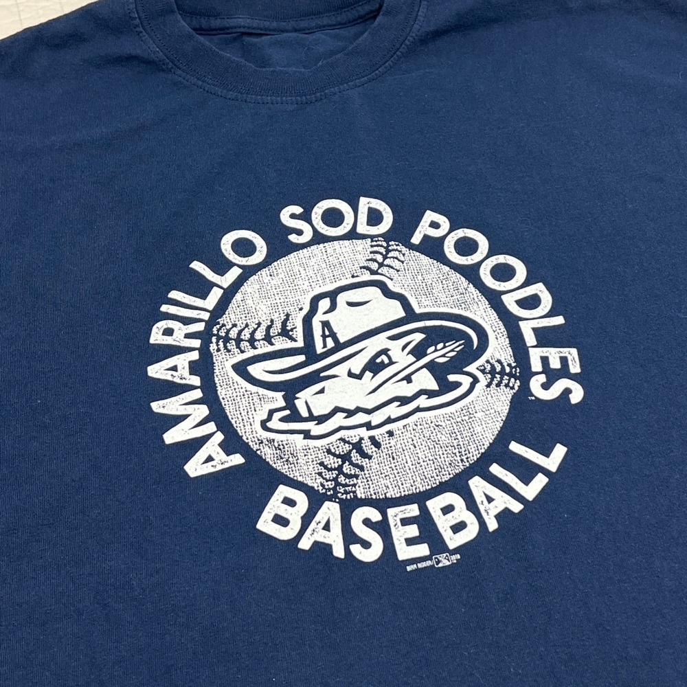 Amarillo Sod Poodles Baseball Graphic T-Shirt Mens XL Navy Blue MiLB Bimm Ridder